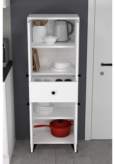 Zümra Kapaklı Ve Çekmeceli Mutfak Dolabı Beyaz