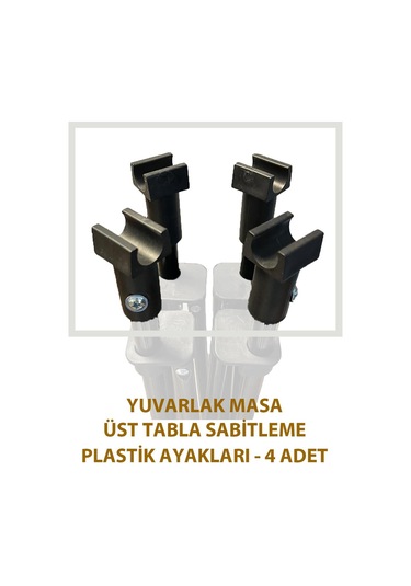 Yuvarlak Masa İçin Üst Tabla Ayak Plastikleri - 4 Adet Çok Renkli