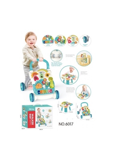 Piyanolu 4in1 Bebek Yürüteci Turkuaz Renk