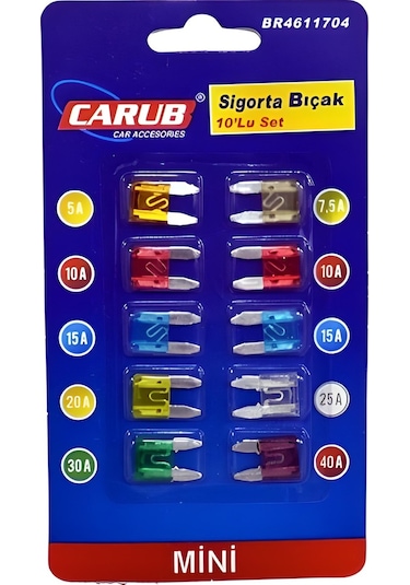 Oto Araba Mini Bıçak Sigorta Seti 10'lu