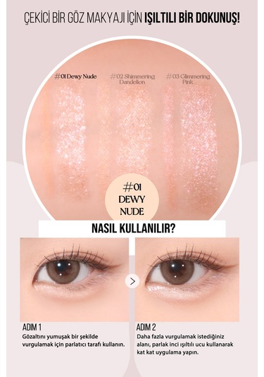 Peripera Sugar Twinkle Duo Eye Stick 01 Dewy Nude