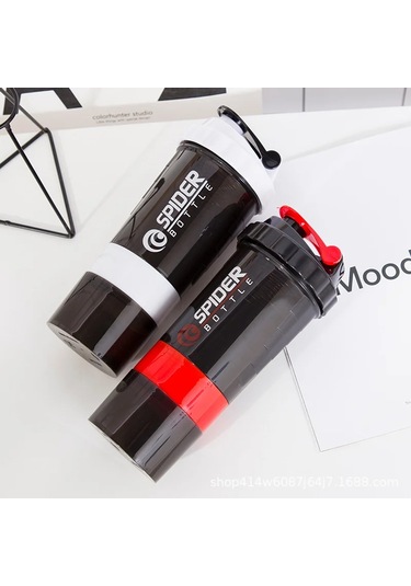 3 Katmanlar Shaker Protein Şişesi 550ml Peyniraltı Suyu Tozu Blender Fincan White 550ml White