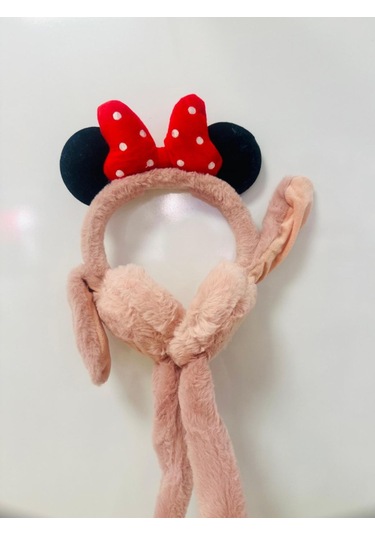Gala Sesli Harektli Mıckey Mause Çocuk Peluş Kulaklık Pudra