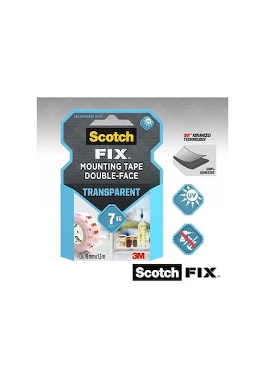 Scotch Şeffaf Montaj Bandı 19mm x 1,5m
