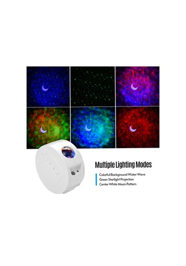 Hfambition 7.5w Ay Yıldız Su Dalga Işık Projeksiyonu, Parlaklık Ayarlanabilir, 2000mah Batarya, Ev Sahne Parti Dekorasyon Işığı 10.1"