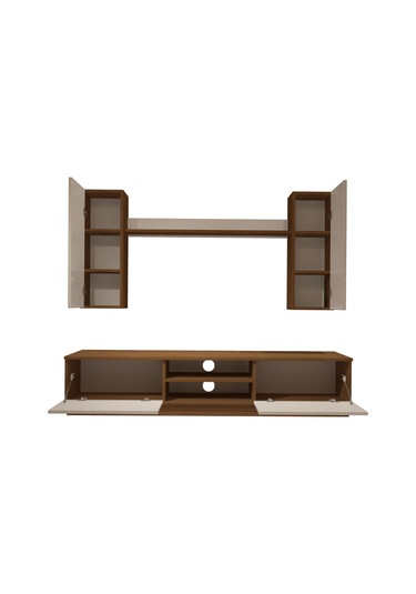 Decoraktiv Eko 5db Mdf Dvd Tv Ünitesi Tv Sehpası Ceviz - Beyaz