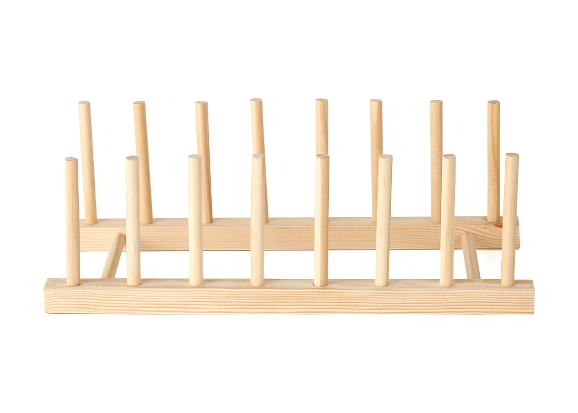 Hombey Ahşap Depolama Rafı, Mutfak Tabak/kaşık Kurutma, Kitap/cd Düzenleyici, 7 Bölmeli, 8 Çubuk, A007 Bej Çok Renkli