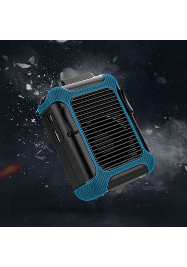 Açık Hava Bel Askılı Vantilatör Yaz Taşınabilir Klipsli Vantilatör 6000mah Pil Boyun Askılı Vantilatör Siyah
