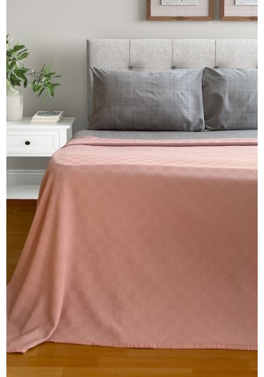 Alla Turca Tek Kişilik Doğal Pamuk Pike Pudra