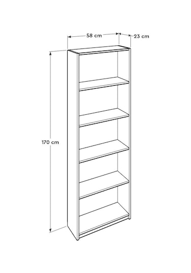 Adoremobilya Max 5 Raflı Kitaplık - Beyaz