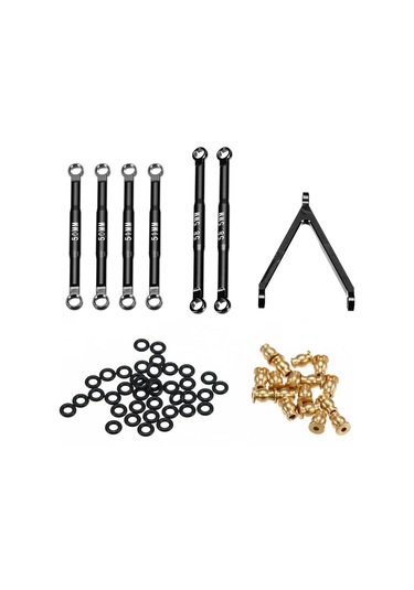 Kosona Axial Scx24 Deadbolt İçin Alüminyum Süspansiyon Bağlantı Seti Ve Ön Üst A-kolu - Siyah