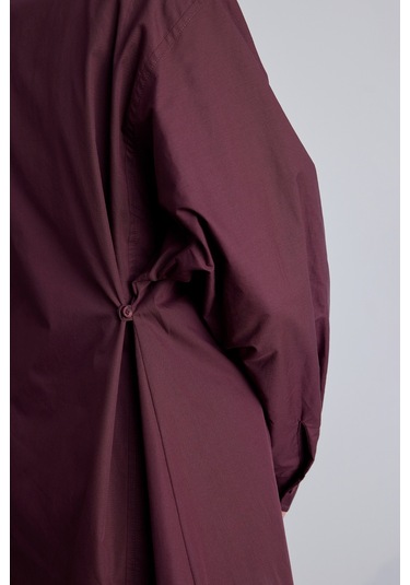 Bel Ayarlamalı Gömlek Bordo Bordo