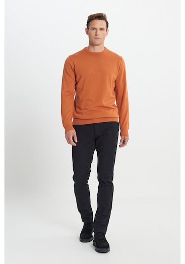 Altinyildiz Classics Erkek Kiremit Standart Fit Normal Kesim Bisiklet Yaka Triko 4A4923100001KMTXL Kiremit