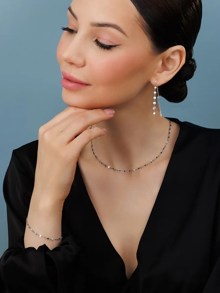 Veronika Jewelry Factory Gümüş 925 Küpe Geçişli Sarkıtlar Halkaları 439430619 Diğer