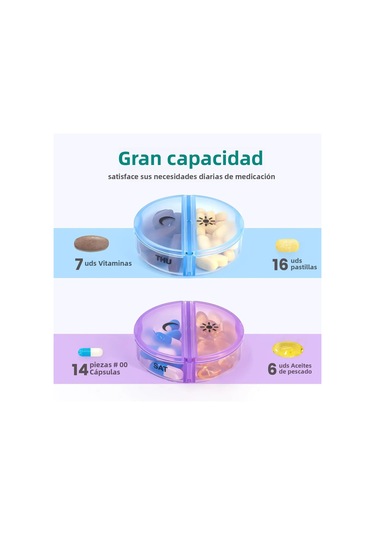 Haftalık İlaç Depolama Düzenleyici Hap Kutusu Tutucu Kap Hap Kutusu İlaç Tablet Taşınabilir Dağıtıcı Düzenleyici Yarım Siyah,