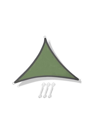 Neevoyu Üçgen Asker Yeşili Bahçe Güneşten Koruyucu Perde - Havuz Ve Bahçe İçin Uv Engellici Gölge Oluşturucu Oxford Kumaş Haki