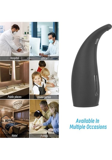 Xurunkeji Ev, Mutfak Ve Ofis İçin Kızılötesi Sensörlü 300ml Otomatik Sabunluk Temassız Sabunluk Siyah