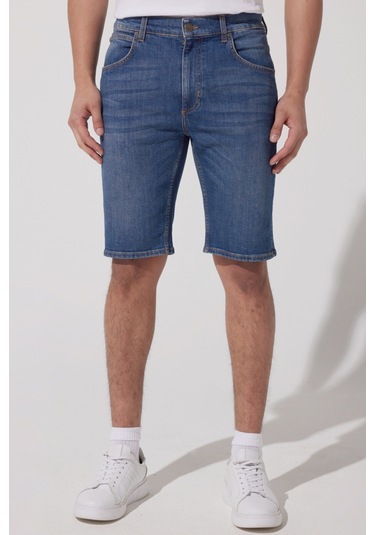 Regular Fit Normal Keism Normal Bel Mavi Esnek Jean Kot Şort L78DDBAA78 Mavi