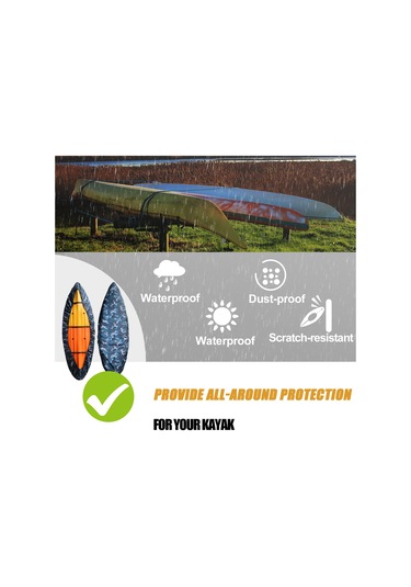 Teltree Kano Korumalı Örtü, Deniz Kamouflajlı, 210d Oksford Kumaşı, 2.6-3.0m Boyutuna Uygun, Üç Kayışlı Tasarım