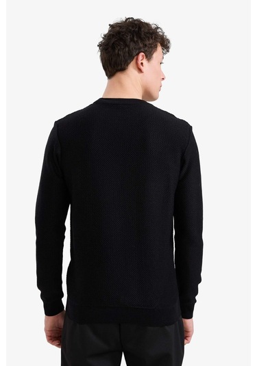 Defacto Standart Fit Bisiklet Yaka Triko Kazak C9618ax25aubk27 Siyah