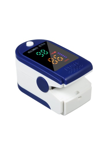 Vkemall Pulse Oksimetre Parmak Ucu Klipsli Nabız Oksimetresi L-ed Renkli Ekran Mini Spo2 Monitörü Oksije Gök Mavisi