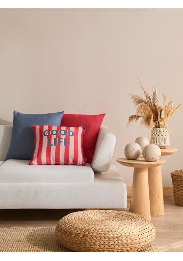 Colorbound 3'lü Kırlent Kılıf Seti Kırmızı