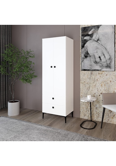 Kalender Dekor Silvia-1 Slv01, 2 Kapaklı, 2 Çekmeceli Gardırop
