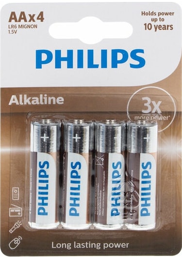 Philips LR6A4B/10 Alkalin AA Kalem Pil 4'lü
