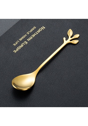Kosona Gümüş Renkli Paslanmaz Çelik Kaşıklık Seti: Çay, Kahve Karıştırıcı, Kurabiye, Meyve, Ay Kek Yeme Kaşıkları - Doğa Motifli Zanaatî Tasarım Diğer