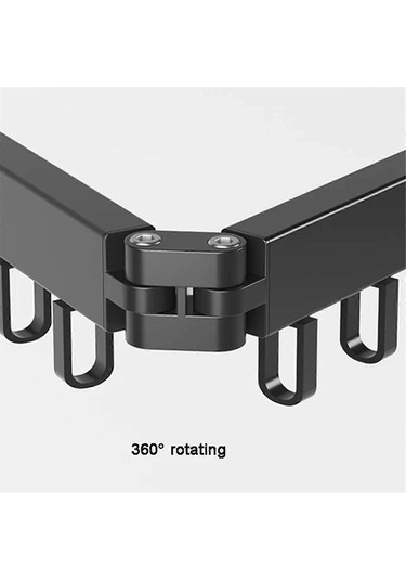 Ganzhoushop Geri Çekilebilir Çamaşır Kurutma Rafı Katlanır Elbise Askısı Duvara Monte İç Ve Dış Mekan Tasarrufu, 12 Alüminyum Halka İle 2 Katlı Siyah Çok Renkli