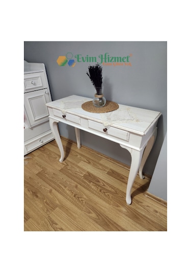 Evim Hizmet 120 Cm Beyaz Eskitme Dresuar Beyaz