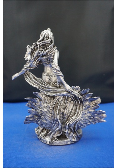 Hera Mitolojik Tanrıça Heykeli 25 Cm Dekoratif Biblo, Ev & Ofis Aksesuarı Gümüş