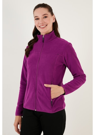 Lela Slim Fit Anti-Pilling Tüylenme Yapmayan Fermuarlı Cepli Hırka Bayan Polar 5907002 Mor Lela Slim Fit Anti-Pilling Tüylenme Yapmayan Fermuarlı Cepli Hırka Bayan Polar 5907002 Mor