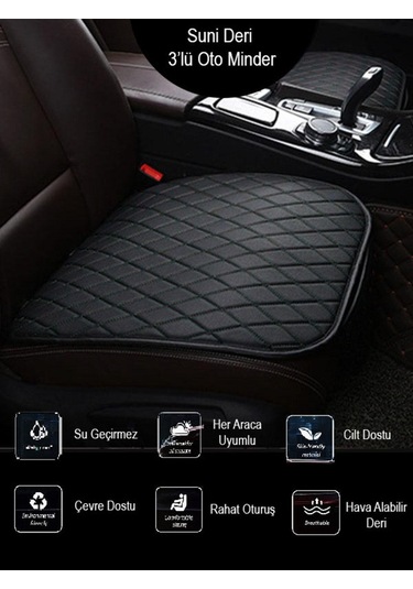 Range Rover Evoque 2019 Ve Sonrası Ön Ve Arka Takım Koltuk Minderi Siyah Deri Siyah Dikis