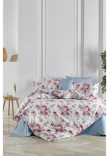 Çiçekli Çift Kişilik Nevresim Takımı Çok Renkli