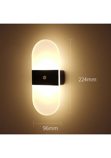 Willowhaven Siyah Dikdörtgen Şarjlı Manyetik Led Duvar Lambası - Akıllı İnsan Algılama, Beyaz Işık, Soketsiz Ev/koridor Kullanımı Diğer