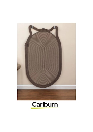 Özel Üretim Zemin Dostu Kaymaz %100 Doğal Jüt İp Dekoratif Kedi Kulaklı Tırmalama Paspası 40x70cm