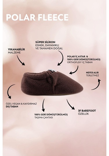 Polar Fleece Kahve Polar Barefoot Patik Kahverengi