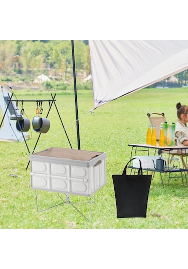 Homyl Katlanabilir Soğutucu Standı Piknik Için Taşıma Silver Silver