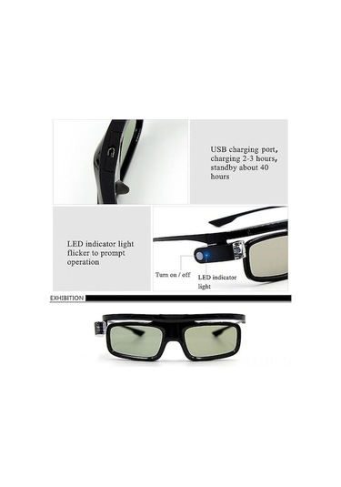 Aktif Şuter Teknoloji Dlp-lınk Uyumlu Tüm Projeksiyonlar İçin Gl1800 Şarj Edilebilir 3d Gözlük - Konforlu Görüntü Deneyimi