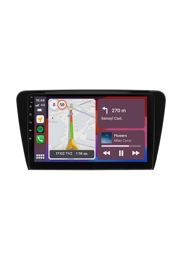 Skoda Octavia Android Multimedya Sistemi 2013-2017 8gb Ram, 64gb Hafıza, Bluetooth, Carplay & Android Auto Kamera  9"