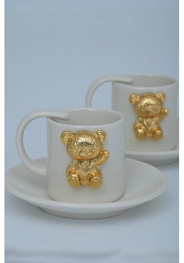 Gold Ayıcıklı Kahve Fincanı