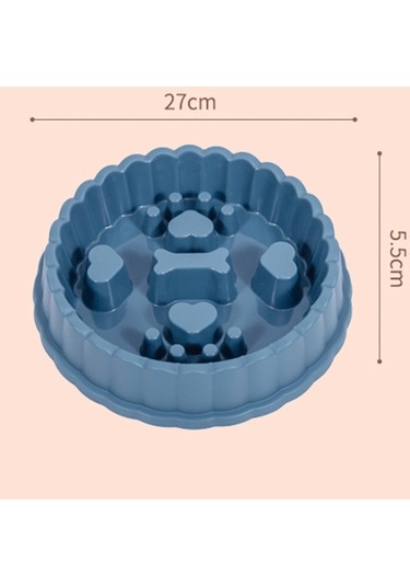 Cbtx Yavaş Yemek Kasesi Boğulma Önleyici Köpek Kasesi Kedi Köpek Mama Kasesi Mavi