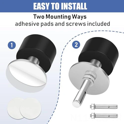 Fosenze Siyah, 2 Adet, Özlüklü Ve Sesten Koruyucu, Otomatik Yapışkan, Çelik Gövde, Delme Yok, Kapı Döşeme Koruyucu Bumperı