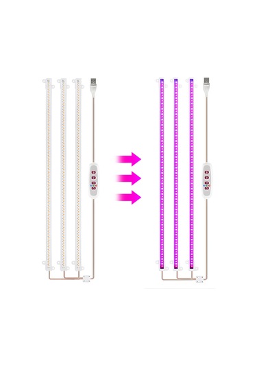 Mufunye Sera Hidroponiği Sukulent İçin 3'lü Led Bitki Büyüme Işığı - 5 Kademeli Parlaklık & Zamanlayıcılı 6.2w 126 Led 2