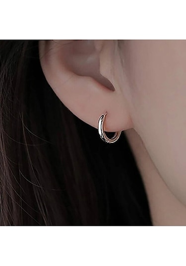 8 Mm Cerrahi Çelik Halka Küpe Gümüş Renkli Gümüş