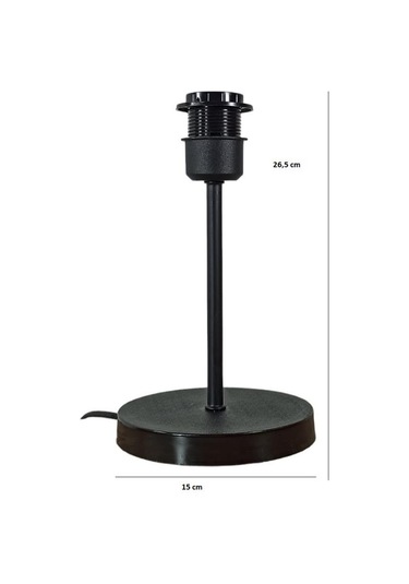 Metal Gövdeli Abajur Ayağı Siyah