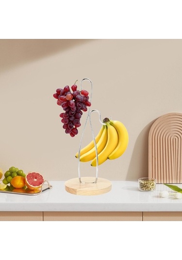 Pazly Suntek Ahşap Muz Tutucu Depolama Ekranı - Mutfak Ve Yemek Masası Düzenleyici Odun