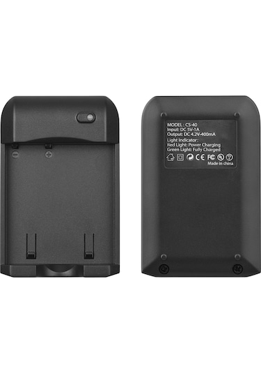 Geeksen Np-40 Şarj Cihazı Ve 2 Adet 800mah Pil - Usb Şarj Kablolu, Led Göstergeli