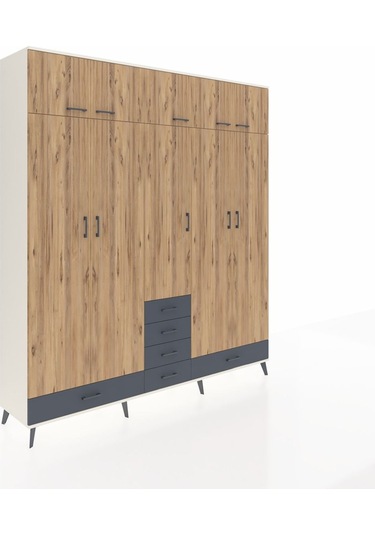 Hyperion Dolap 6 Raflı 6 Çekmeceli 4 Askılı 220x44x243 Aytaşı-çam/antrasit Atlas Çam/antrasıt Hyperion Dolap 6 Raflı 6 Çekmeceli 4 Askılı 220x44x243 Aytaşı-çam/antrasit Atlas Çam/antrasıt